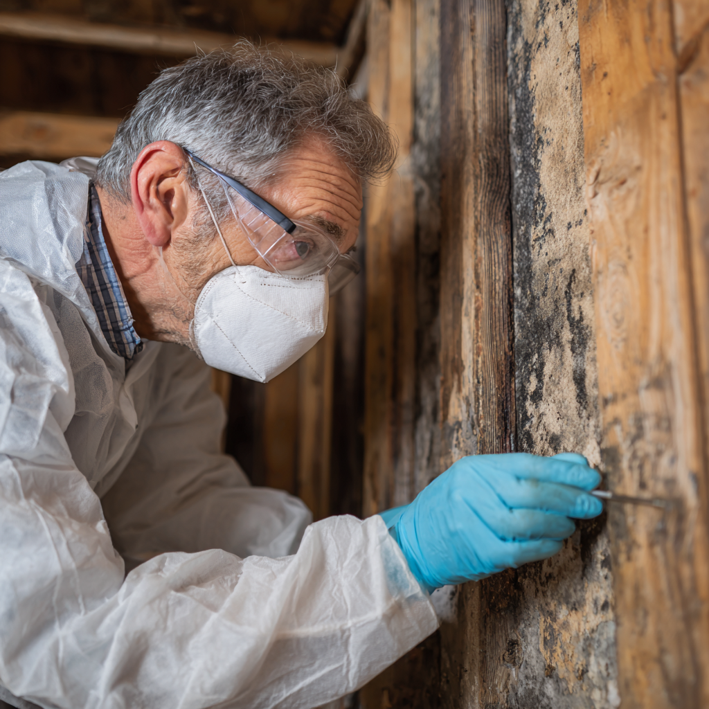 Professional containment setup for mold remediation